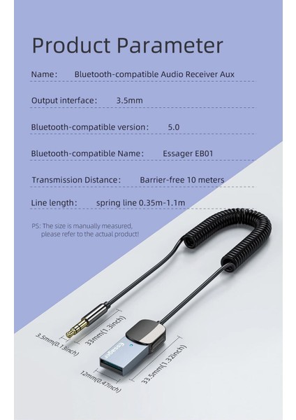 Mikrofonlu 3.5 mm Aux Bluetooth 5.0 Uyumlu Alıcı Adaptör Araç Kiti 3.5mm Aux modelleri