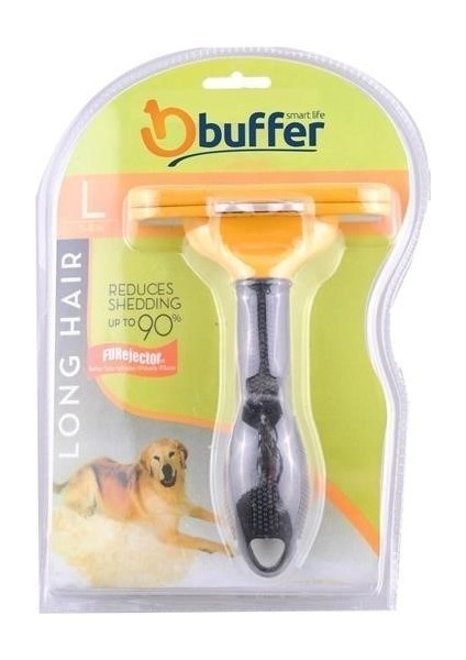 Buffer® 23 kg Üzeri Uzun Tüylü Köpekler Için Tüy Toplayıcı Ergonomik Tarak