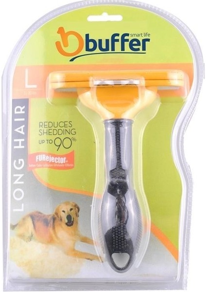 Buffer® 23 kg Üzeri Uzun Tüylü Köpekler Için Tüy Toplayıcı Ergonomik Tarak