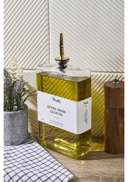 Şeffaf cam yağdanlık ve sosluk seti, şık ve kullanışlı tasarım, 750ml