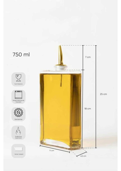 Şeffaf cam yağdanlık ve sosluk seti, şık ve kullanışlı tasarım, 750ml fırsatları
