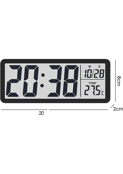 LCD Ekranlı Modern Tasarım Dijital Duvar Saati USB Pilli Zaman Tarih Sıcaklık Saat Gösterimi