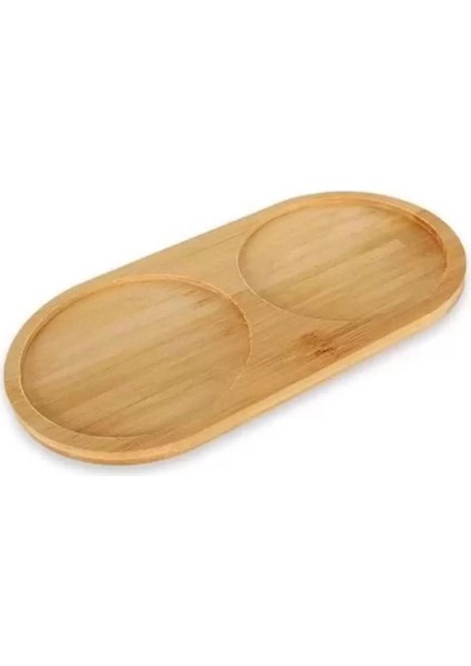 Bambu Doğal 2 Bölmeli Yağdanlık Altlığı 23X12 cm
