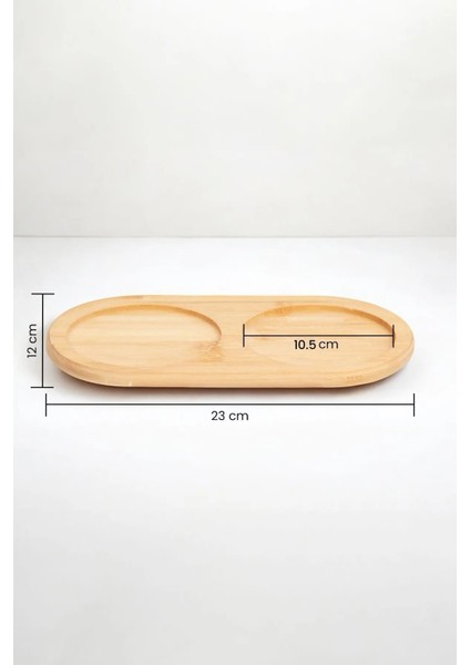Bambu Doğal 2 Bölmeli Yağdanlık Altlığı 23X12 cm