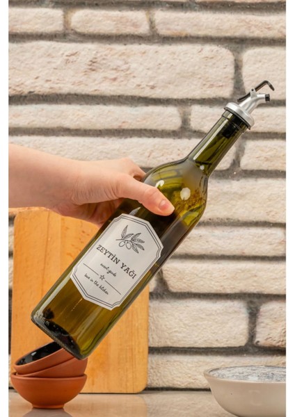 2'li 750 ml dekoratif yağdanlık ve yağlık seti, sarı renk, şık tasarım