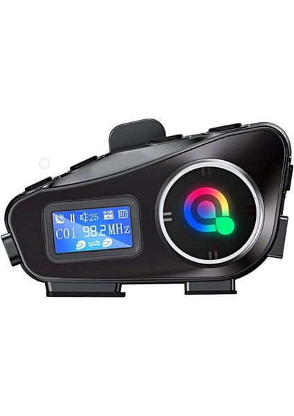 Q58-MAX Radyolu 2 Kişi Bağlantılı Bluetooth Kask Kulaklık Fenerli Müzik ve Telsiz Intercom Uyumlu