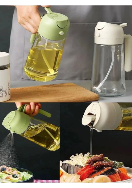 550ml Cam Yağlık Spreyli, Pratik ve Şık Yeşil Renkli Kullanım Ürünü fırsatları