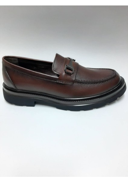 Deri Kahverengi Bağcıksız Loafer Erkek Ayakkabı C-81101ZYBK