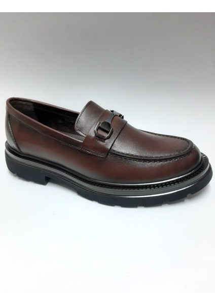 Deri Kahverengi Bağcıksız Loafer Erkek Ayakkabı C-81101ZYBK