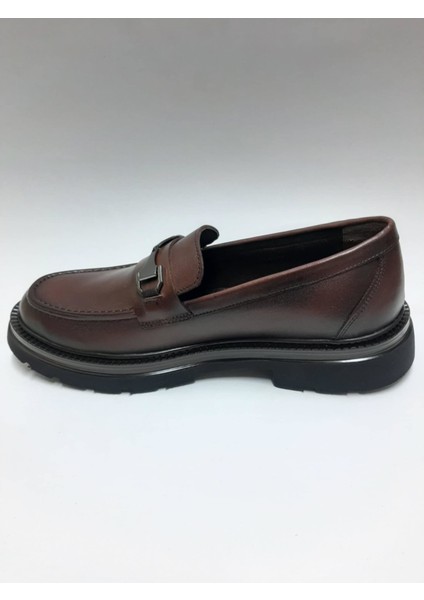 Deri Kahverengi Bağcıksız Loafer Erkek Ayakkabı C-81101ZYBK