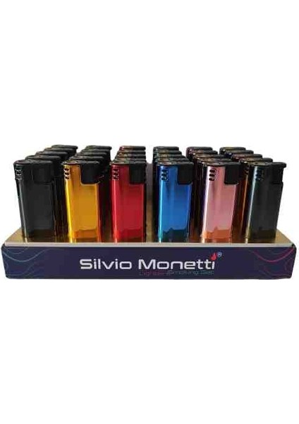 Silvio Monetti Metal Turbo Jet Çakmak 6 Adet Doldurulabilir