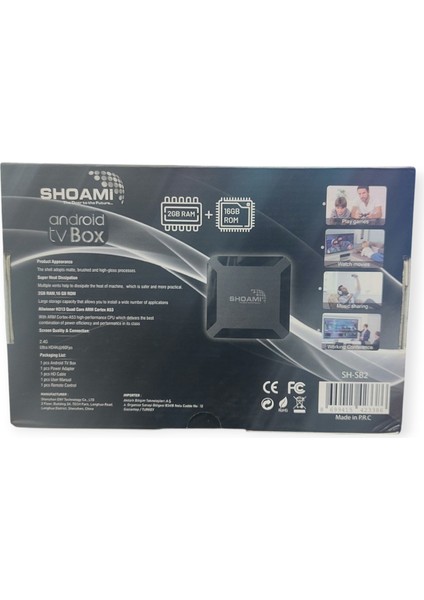 Shoamı Sh-Sb2 4K HDR10+ 2gb Ram 16GB Rom 4K Android Tv Box Uydu Alıcı