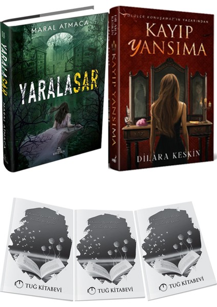 Kayıp Yansıma Ciltli ve Ephesus Yayınları Yaralasar 2 Ciltli Maral Atmaca 2li Set + Hediyeli