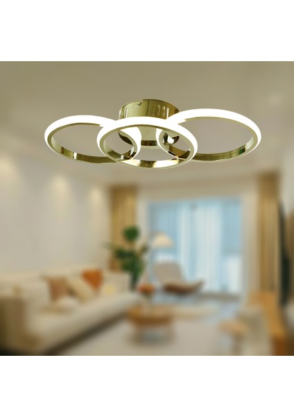 TT305-3-SR Tt Aydınlatma Sarı Kaplama 3 Lü LED Avize