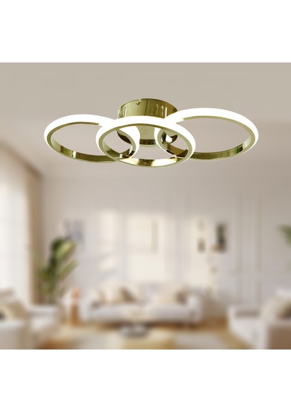 TT305-3-SR Tt Aydınlatma Sarı Kaplama 3 Lü LED Avize fiyatları