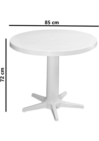 MT-GF206 Prima Luce Plastik Yuvarlak Bahçe Balkon Masa Ø85 cm