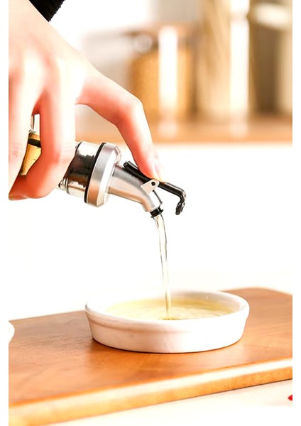 Gri metal gövdeli, 300 ml sızdırmaz yağdanlık, modern tasarım, 2'li set modelleri