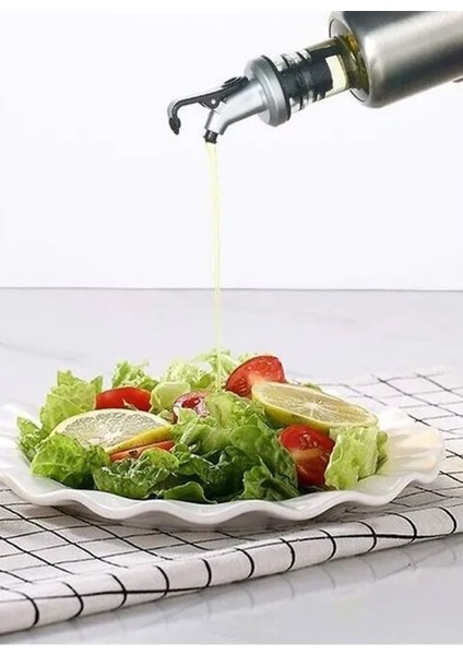 Gri metal gövdeli, 300 ml sızdırmaz yağdanlık, modern tasarım, 2'li set fırsatları