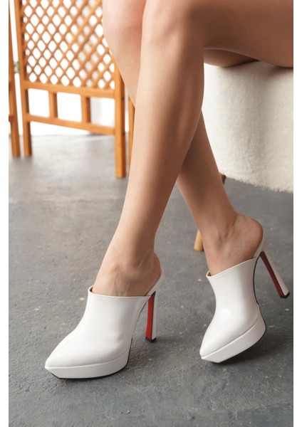 Kadın Moda Ince Topuklu Platform Terlik Şık Ve Zarif Abiye Ayakkabı