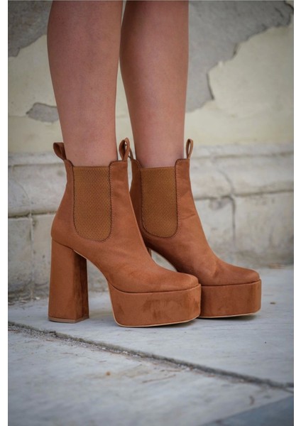 Kadın Moda Kalın Yüksek Topuk Lastikli Bot Şık ve Zarif Abiye Ayakkabı fırsatları