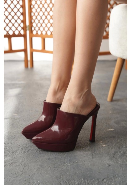Kadın Moda Ince Topuklu Platform Terlik Şık Ve Zarif Abiye Ayakkabı