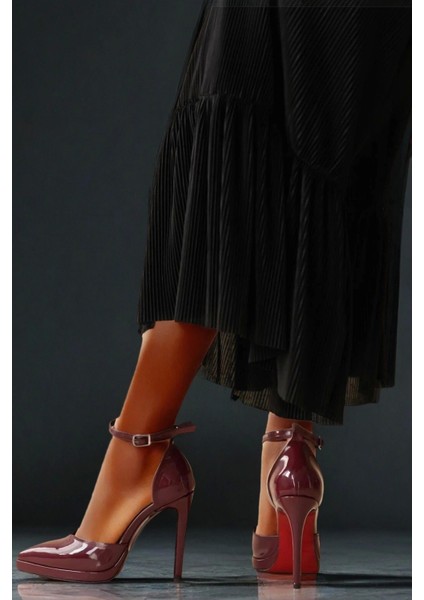 Kadın Moda Baretli Sivri Burun Topuklu Ayakkabı Şık ve Zarif Abiye Ayakkabı fırsatları