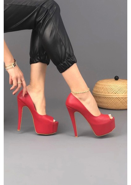 Kadın Moda Ince Yüksek Topuklu Platform Ayakkabı Şık ve Zarif Abiye Ayakkabı