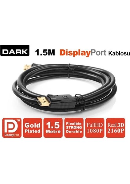 DK-CB-DPL150 1.5metre Display Görüntü Kablosu Siyah