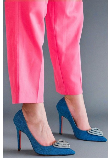 Kadın Moda Kalp Tokalı Stiletto Topuklu Ayakkabı Şık ve Zarif Abiye Ayakkabı fiyatları