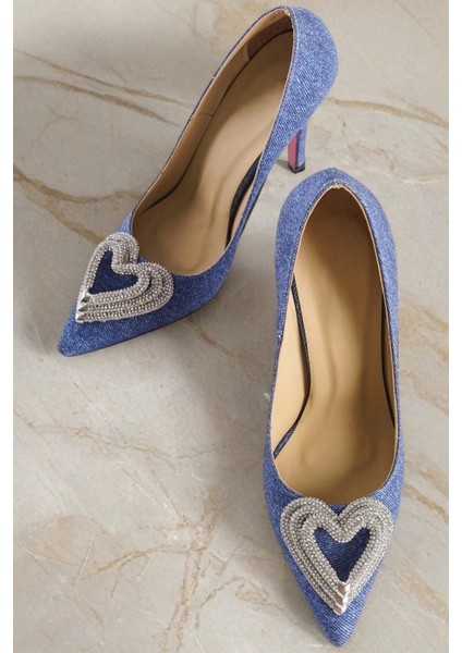 Kadın Moda Kalp Tokalı Stiletto Topuklu Ayakkabı Şık ve Zarif Abiye Ayakkabı fırsatları