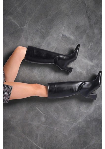 Kadın Moda Fermuarsız Kısa Topuklu Çizme Şık ve Zarif Abiye Ayakkabı fiyatları