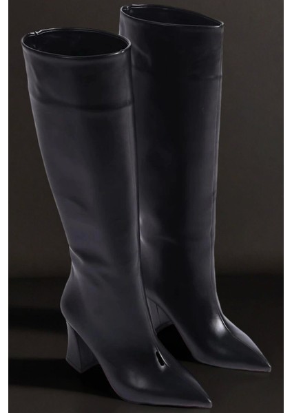 Kadın Moda Fermuarsız Kısa Topuklu Çizme Şık ve Zarif Abiye Ayakkabı modelleri