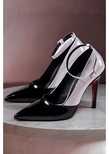 Kadın Moda Ince Topuklu Baretli Ayakkabı Stiletto Şık ve Zarif Abiye Ayakkabı