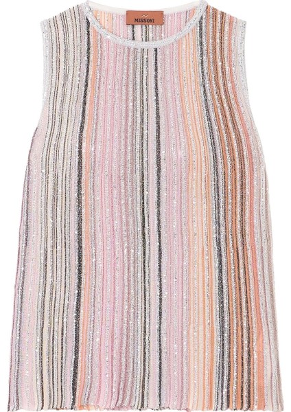 Simli Triko Bluz - Pembe