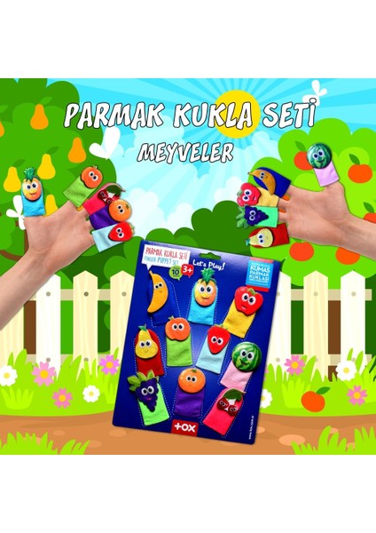 Meyveler 10 Parça Parmak Kukla, Eğitici Oyuncak T105