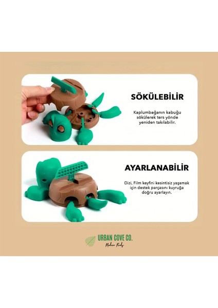 Hareketli, Çok Fonksiyonlu Sevimli Kaplumbağa Telefon Standı ve Bardak Altlığı modelleri