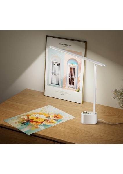 Katlanabilir LED Masa Lambası – USB A+C Şarj Portlu, 3 Renk Modu, Kısılabilir fırsatları