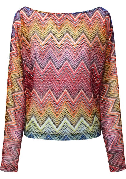 Renkli Dantel Örgü Üst Bluz