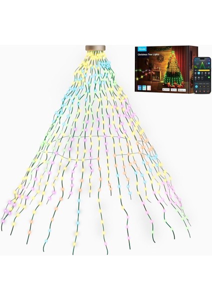 Noel Ağacı Peri Işıkları, Akıllı 480 LED Rgbıc Noel Işıkları, 2 M x 24 Iç Mekan Işık Dizisi