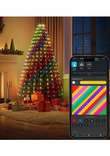 Noel Ağacı Peri Işıkları, Akıllı 480 LED Rgbıc Noel Işıkları, 2 M x 24 Iç Mekan Işık Dizisi fırsatları