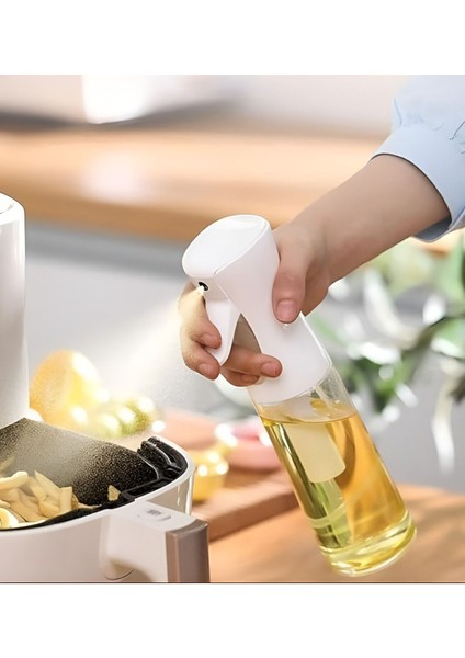 Şık Beyaz 225 ml Sprey Yağdanlık, Cam Şişe, Kullanışlı ve Estetik Tasarım