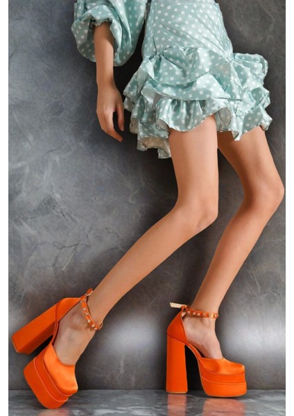 Kadın Moda Çift Platform Tasarım Gelinlik Ayakkabı Şık ve Zarif Abiye Ayakkabı