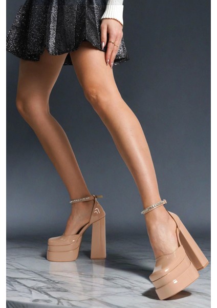 Kadın Moda Çift Platform Özel Tasarım Nikah ve Gelinlik Yüksek Topuklu Ayakkabısı Şık ve Zarif Topu modelleri