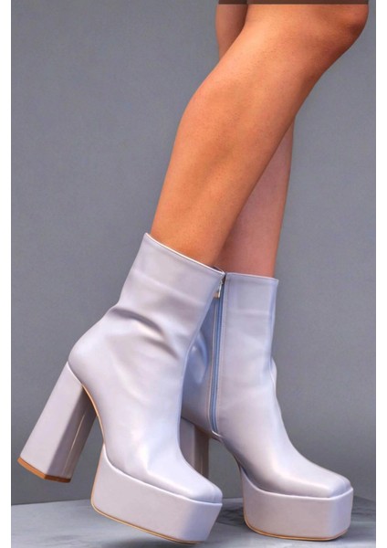 Kadın Moda Kalın Topuk Yüksek Bot Şık ve Zarif Abiye Ayakkabı