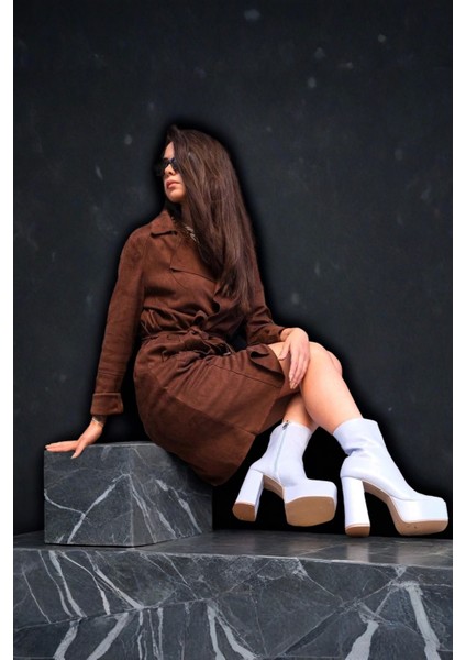 Kadın Moda Kalın Topuk Yüksek Bot Şık ve Zarif Abiye Ayakkabı modelleri