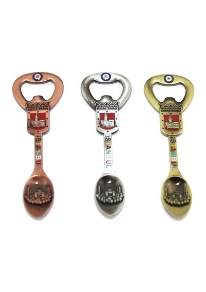 Istanbul Temalı Metal Magnet ve Açacak Kaşık Tasarımlı