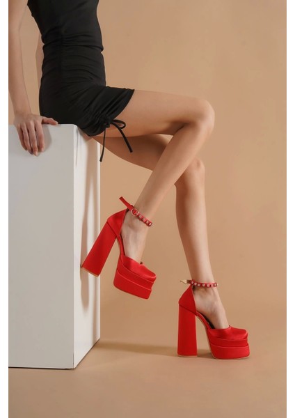 Kadın Moda Çift Platform Tasarım Gelinlik Ayakkabı Şık ve Zarif Abiye Ayakkabı