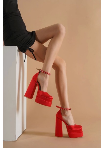 Kadın Moda Çift Platform Tasarım Gelinlik Ayakkabı Şık ve Zarif Abiye Ayakkabı