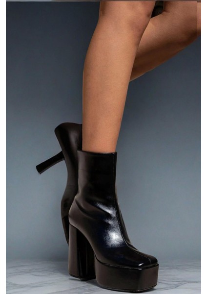 Kadın Moda Kalın Topuk Yüksek Bot Şık Ve Zarif Abiye Ayakkabı