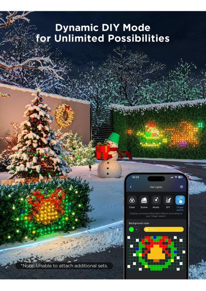 Çalılar Için Işık Zinciri Ağı, 480 Led'li, IP65 Su Geçirmez, Akıllı Uygulama ve Alexa Uyumu modelleri